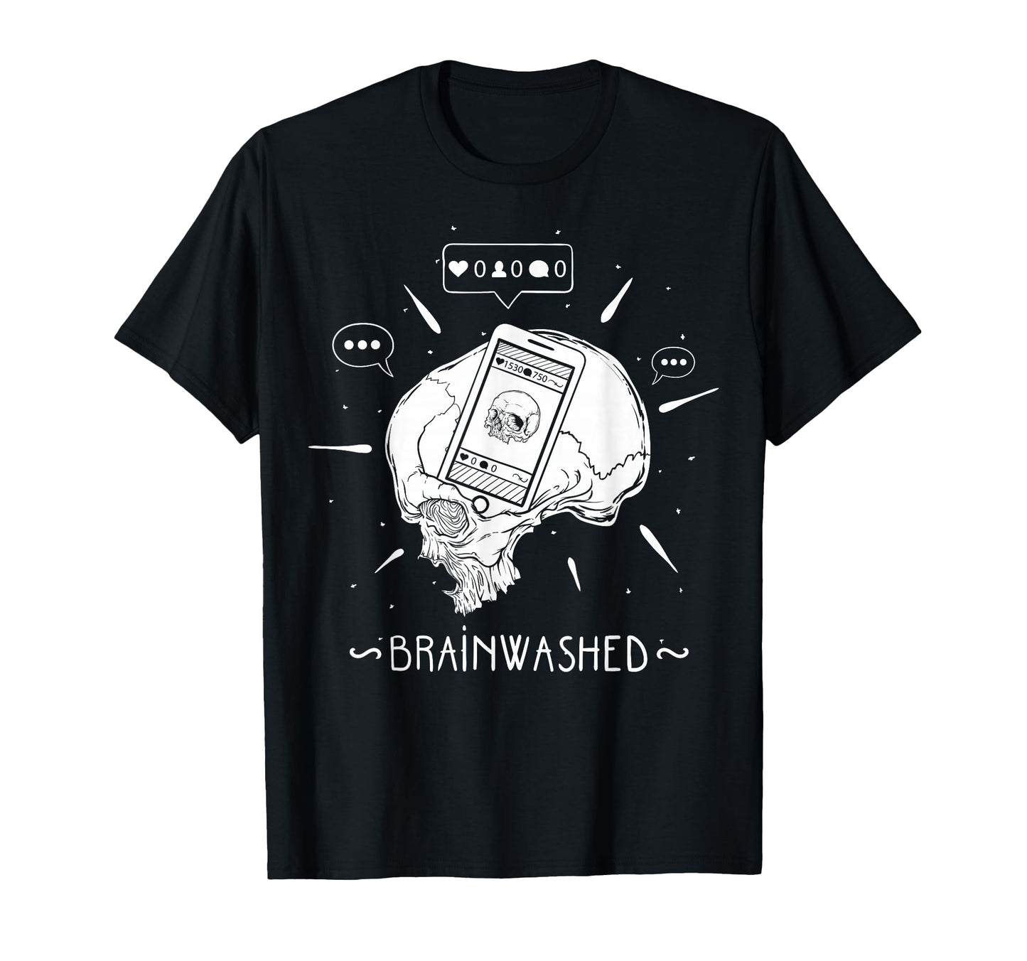 Brainwashed Skull Aesthetic Edgy T-Shirt - Aesthetic Graphic Men Women - T-Shirt, Sweatshirt, Hoodie