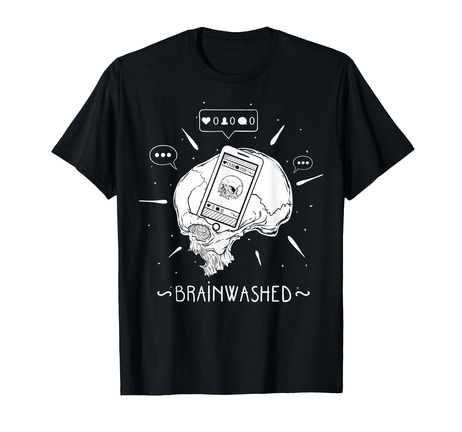 Brainwashed Skull Aesthetic Edgy T-Shirt - Aesthetic Graphic Men Women - T-Shirt, Sweatshirt, Hoodie