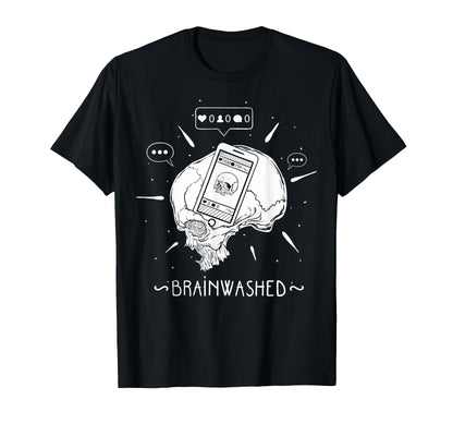 Brainwashed Skull Aesthetic Edgy T-Shirt - Aesthetic Graphic Men Women - T-Shirt, Sweatshirt, Hoodie