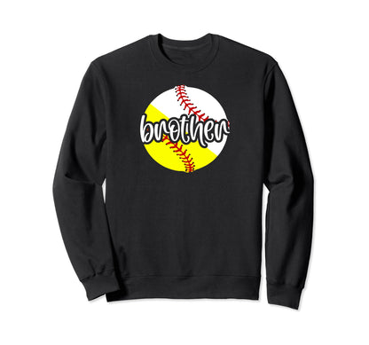 Softball Baseball Brother Baseball Sweatshirt - Minimalist Print Unisex - T-Shirt, Sweatshirt, Hoodie