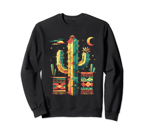 Cactus Serape Succulent Plant Sweatshirt - Custom Art Print for Adults - T-Shirt, Sweatshirt, Hoodie