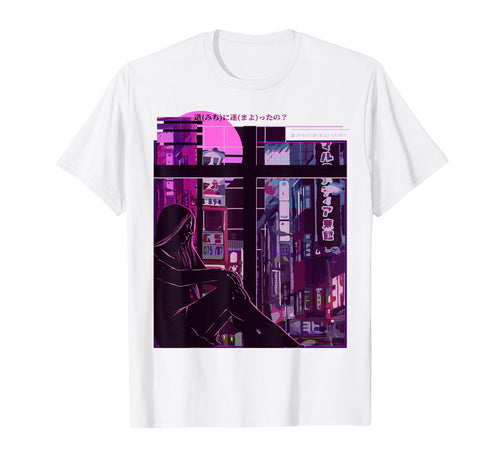 Anime Otaku Vaporwave Aesthetic Sad T-Shirt - Custom Art Print for Adults - T-Shirt, Sweatshirt, Hoodie