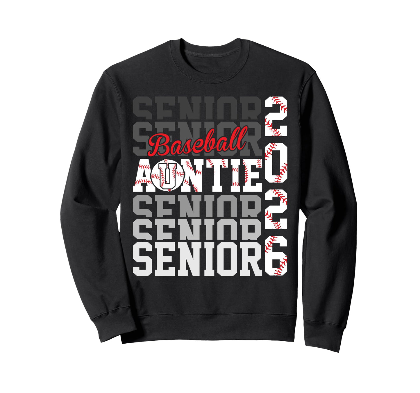 2026 Baseball Senior Auntie Sweatshirt - Fun Novelty Design Unisex - T-Shirt, Sweatshirt, Hoodie