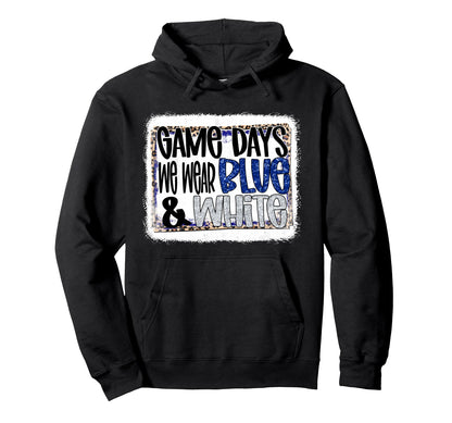 Gameday Football We Wear Blue And Hoodie - Aesthetic Graphic Men Women - T-Shirt, Sweatshirt, Hoodie