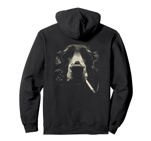 English Cocker Spaniel Smoking Hoodie - Minimalist Print for Adults - T-Shirt, Sweatshirt, Hoodie