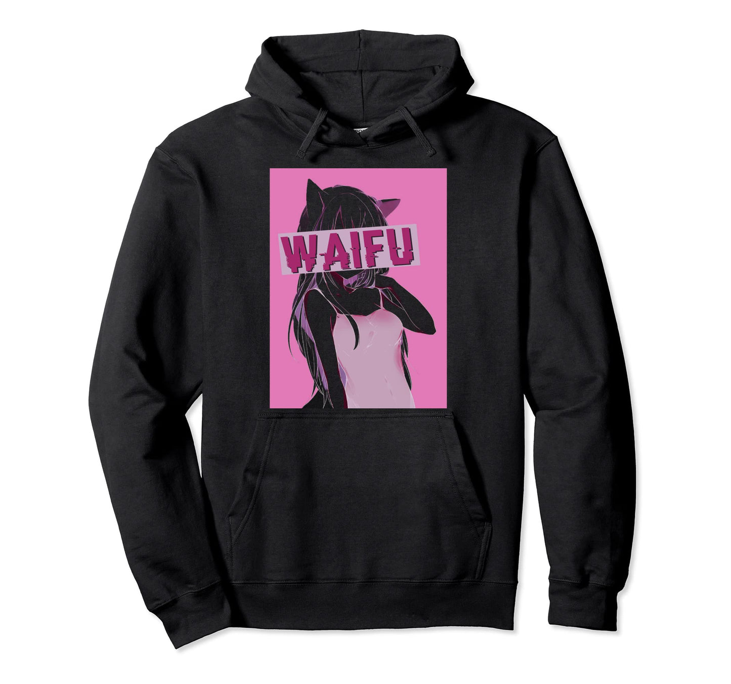 Alt Aesthetic Vaporwave Black Anime Waifu Hoodie - Graphic Print Men Women - T-Shirt, Sweatshirt, Hoodie