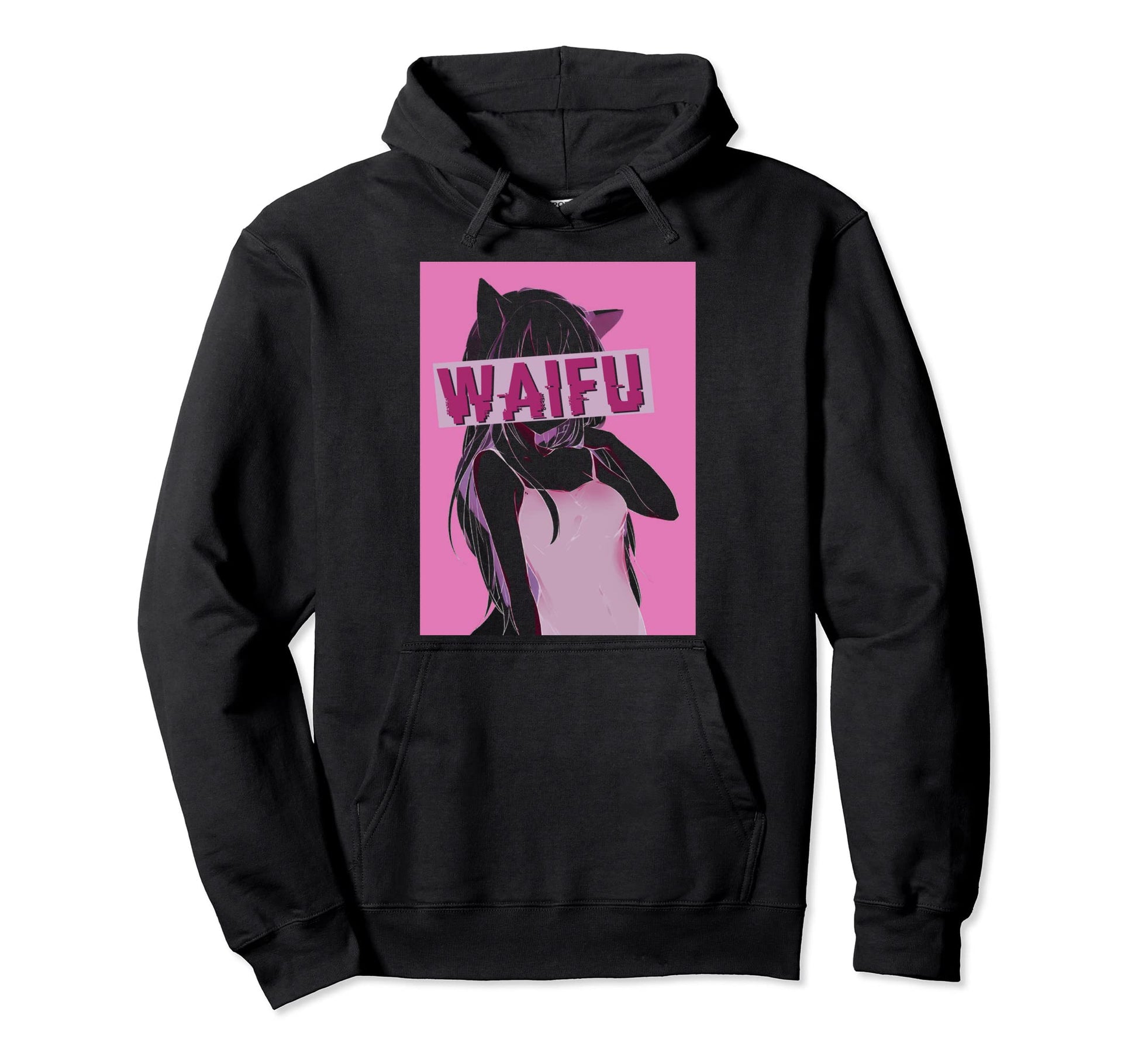 Alt Aesthetic Vaporwave Black Anime Waifu Hoodie - Graphic Print Men Women - T-Shirt, Sweatshirt, Hoodie