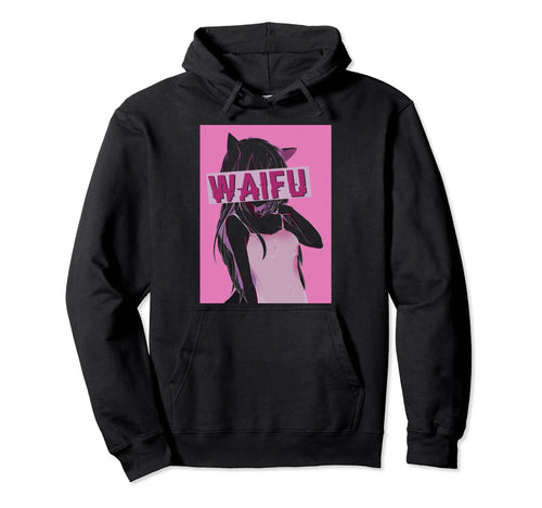 Alt Aesthetic Vaporwave Black Anime Waifu Hoodie - Graphic Print Men Women - T-Shirt, Sweatshirt, Hoodie