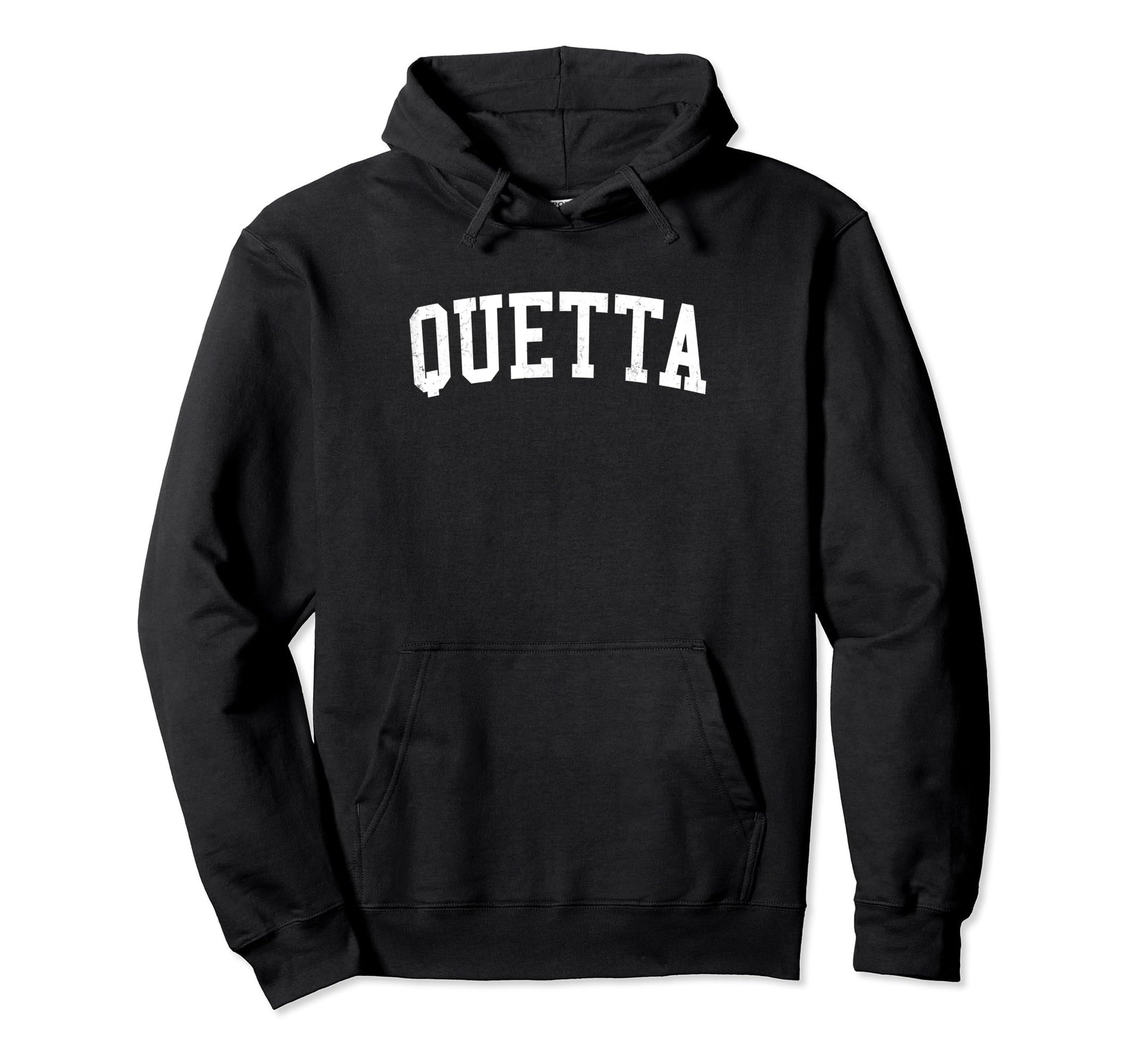 Quetta Pakistan Distressed White Varsity Hoodie - Novelty Apparel Men Women - T-Shirt, Sweatshirt, Hoodie