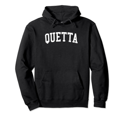 Quetta Pakistan Distressed White Varsity Hoodie - Novelty Apparel Men Women - T-Shirt, Sweatshirt, Hoodie