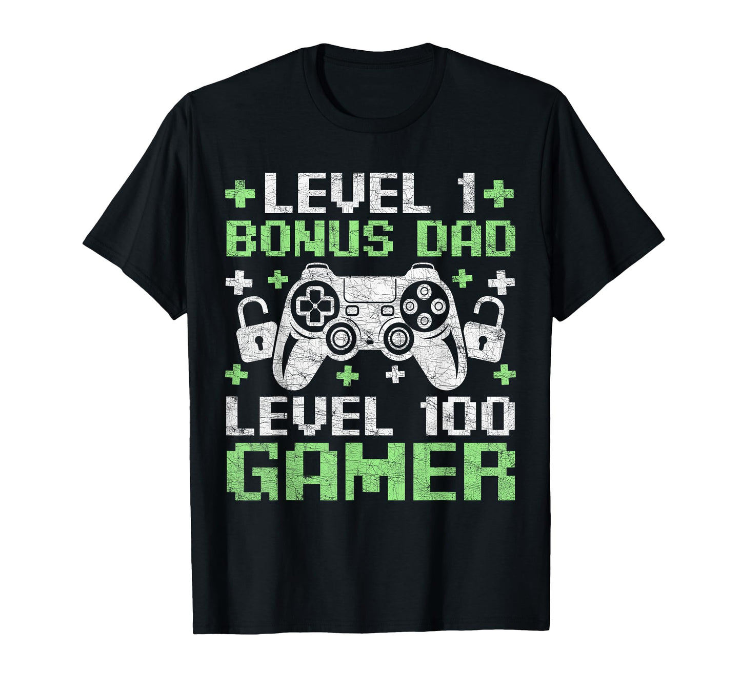 Gamer Stepdad Fathers Day Level 1 Bonus Dad T-Shirt - Graphic Print Unisex - T-Shirt, Sweatshirt, Hoodie