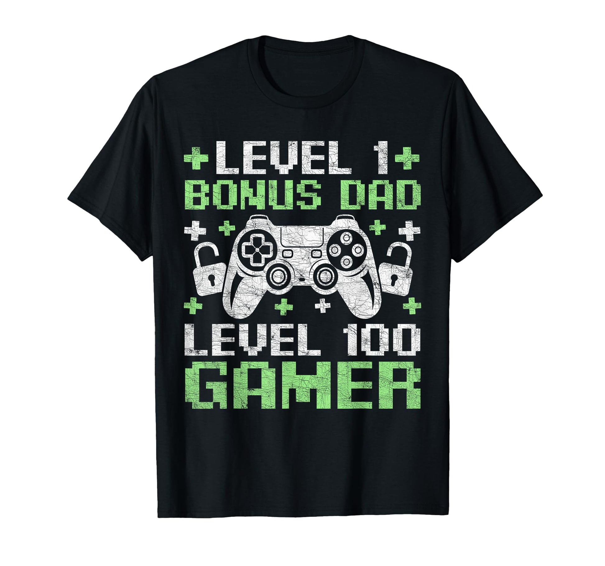Gamer Stepdad Fathers Day Level 1 Bonus Dad T-Shirt - Graphic Print Unisex - T-Shirt, Sweatshirt, Hoodie