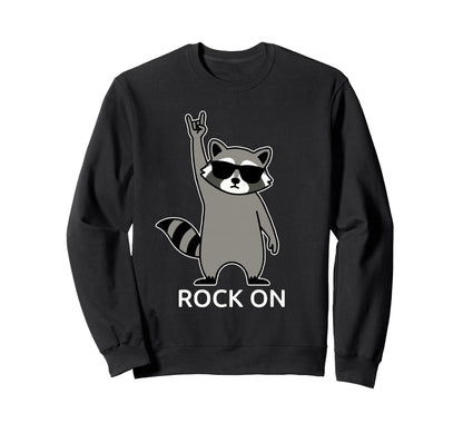 Raccoon Rock Music Band Concert Sweatshirt - Fun Novelty Design Unisex - T-Shirt, Sweatshirt, Hoodie