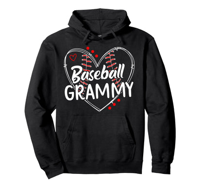 Baseball Grammy Heart Grammy Baseball Hoodie - Trendy Graphic Men Women - T-Shirt, Sweatshirt, Hoodie