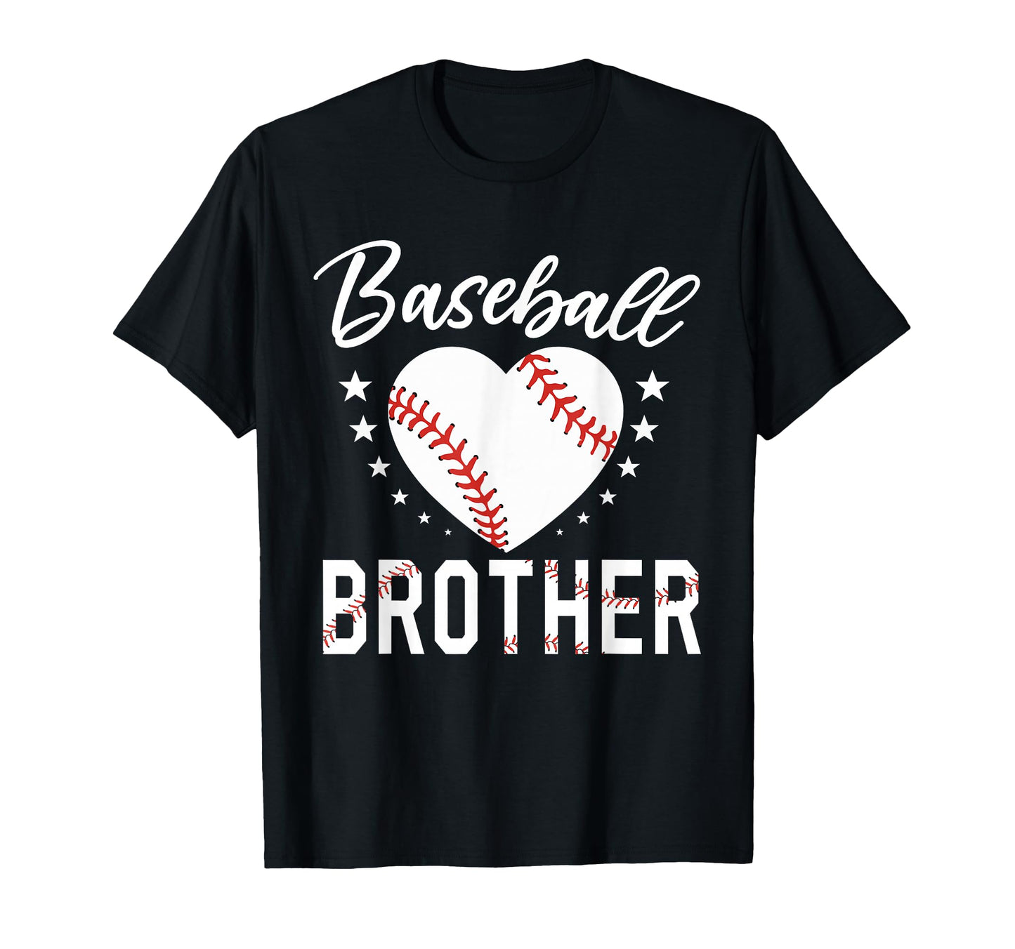 Baseball Brother Funny Heart Baseball T-Shirt - Graphic Print for Adults - T-Shirt, Sweatshirt, Hoodie