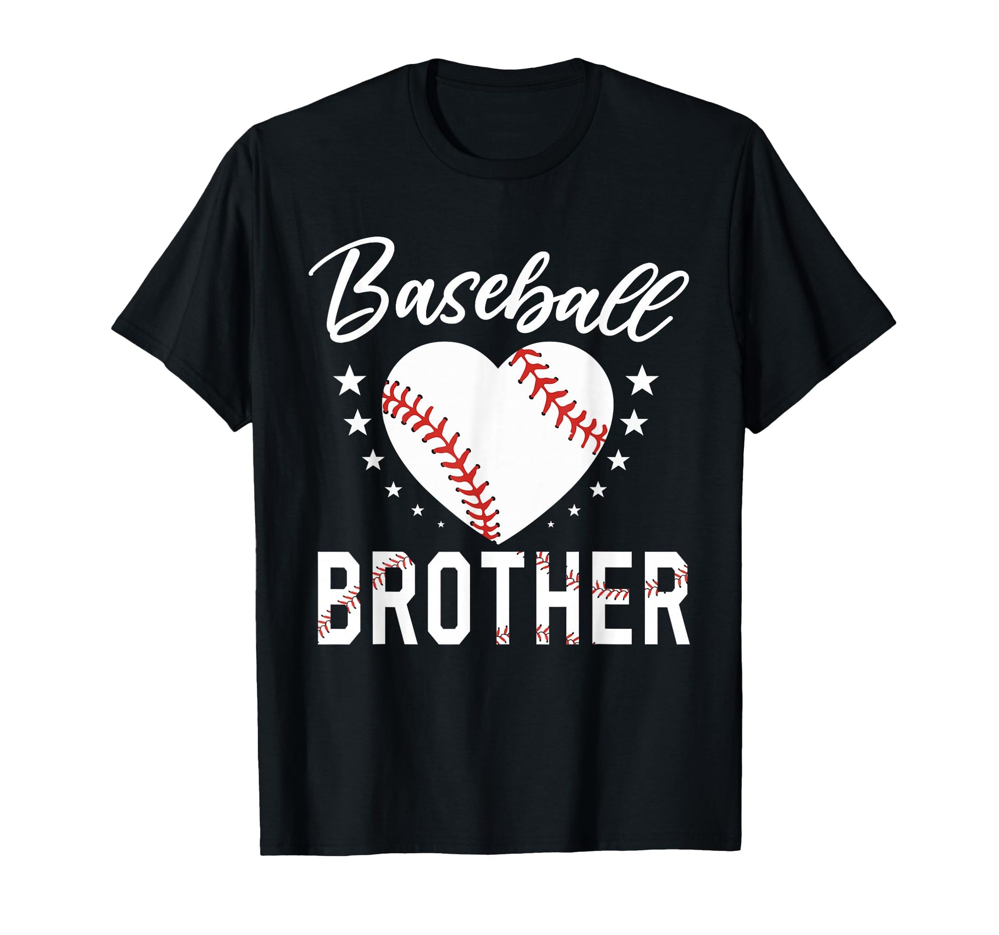 Baseball Brother Funny Heart Baseball T-Shirt - Graphic Print for Adults - T-Shirt, Sweatshirt, Hoodie
