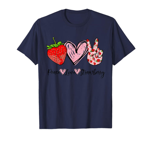 Peace Love Strawberry Farmer T-Shirt - Custom Art Print Men Women - T-Shirt, Sweatshirt, Hoodie