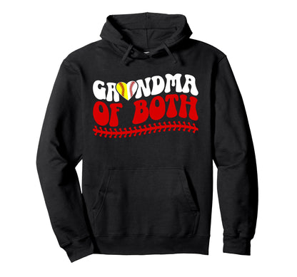Grandma Both Groovy Baseball Softball Hoodie - Novelty Apparel Men Women - T-Shirt, Sweatshirt, Hoodie