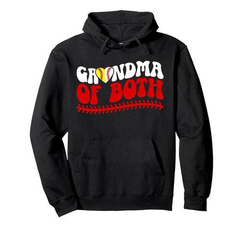 Grandma Both Groovy Baseball Softball Hoodie - Novelty Apparel Men Women - T-Shirt, Sweatshirt, Hoodie