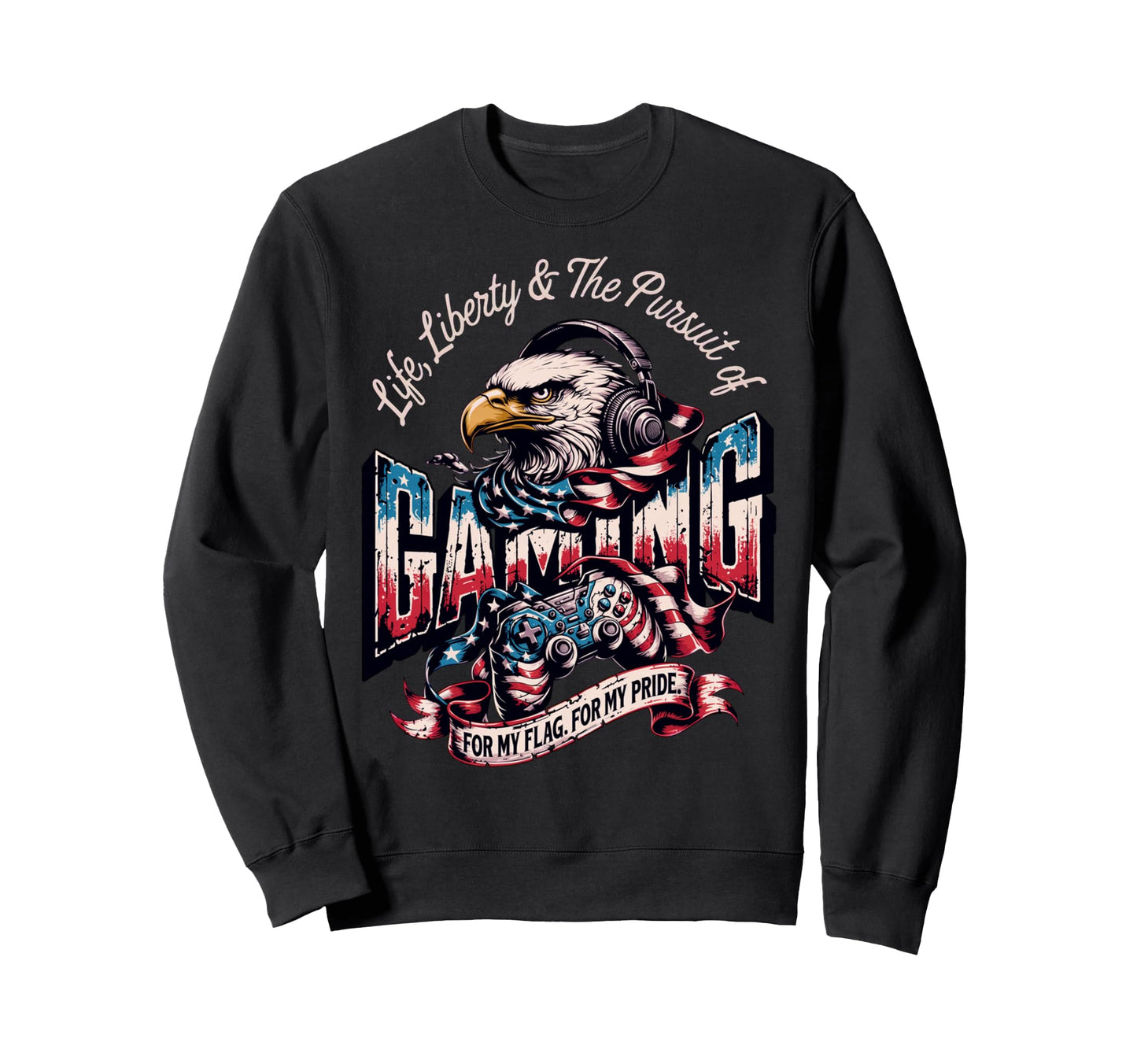 Patriotic Usa Gamer Usa Flag Proud Sweatshirt - Novelty Apparel Men Women - T-Shirt, Sweatshirt, Hoodie