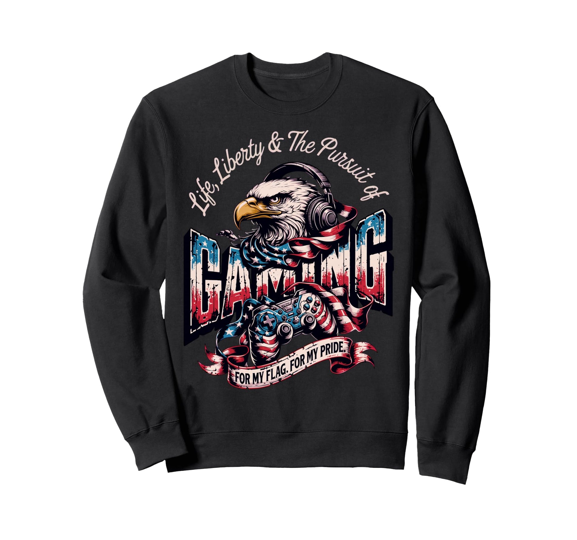 Patriotic Usa Gamer Usa Flag Proud Sweatshirt - Novelty Apparel Men Women - T-Shirt, Sweatshirt, Hoodie