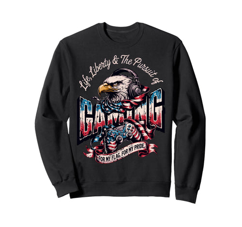 Patriotic Usa Gamer Usa Flag Proud Sweatshirt - Novelty Apparel Men Women - T-Shirt, Sweatshirt, Hoodie