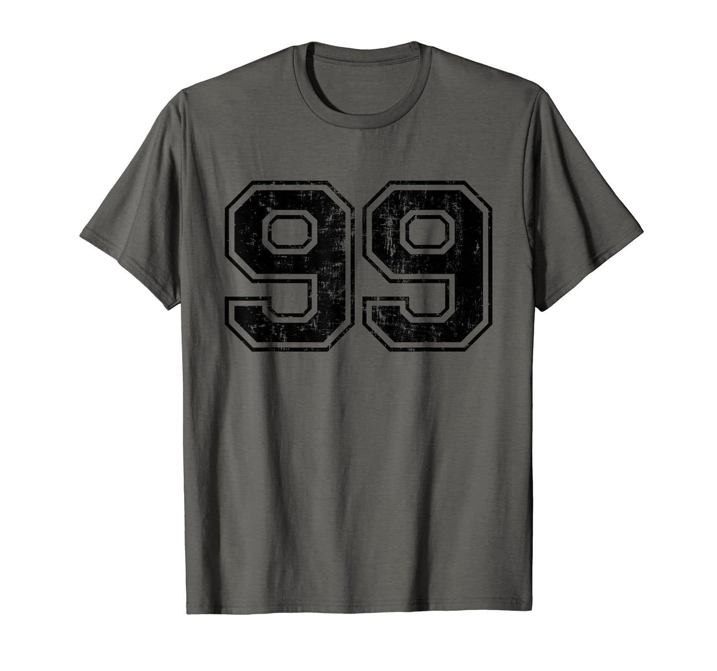 Number 99 Varsity Distressed Sport T-Shirt - Minimalist Print for Adults - T-Shirt, Sweatshirt, Hoodie