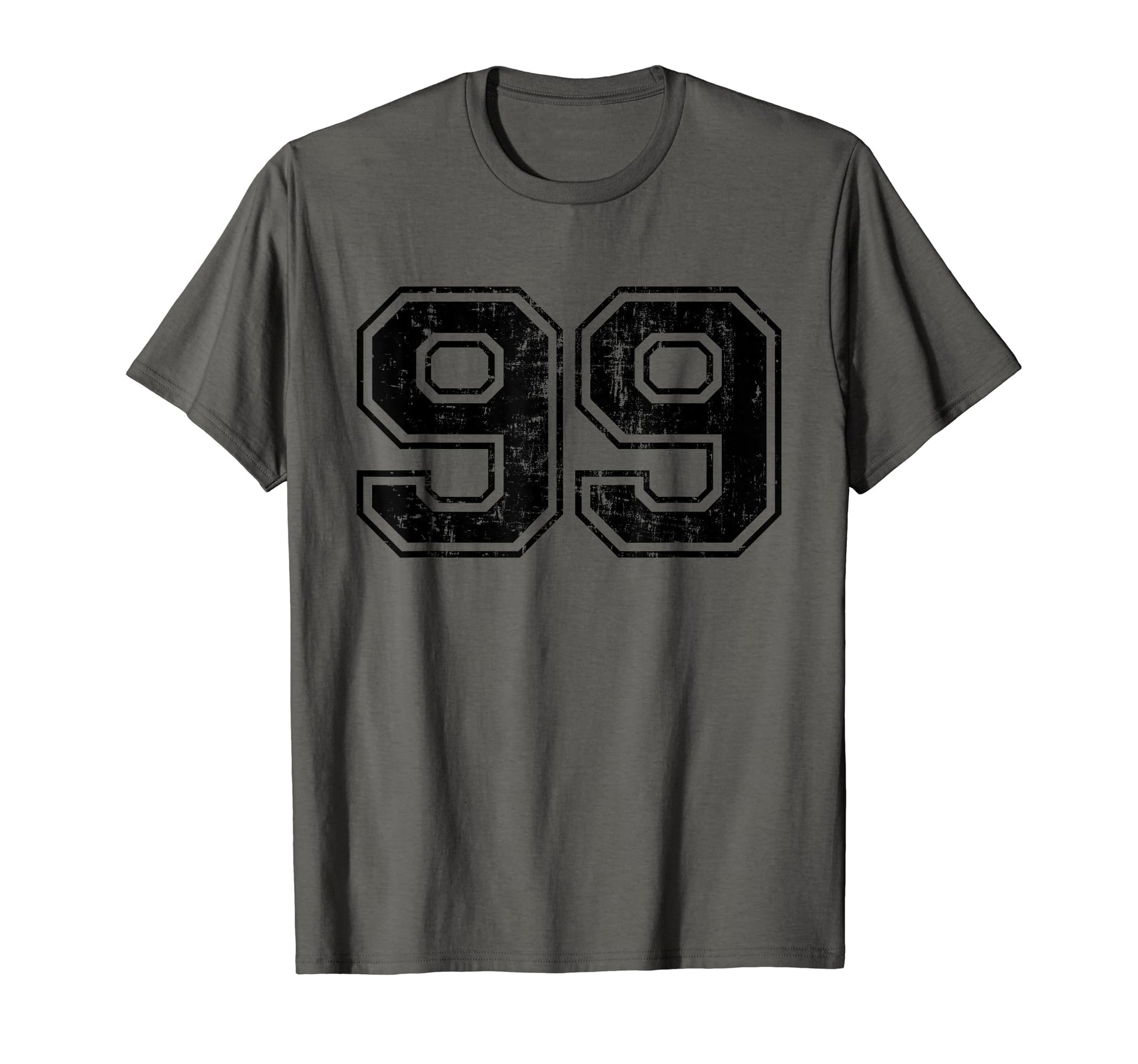 Number 99 Varsity Distressed Sport T-Shirt - Minimalist Print for Adults - T-Shirt, Sweatshirt, Hoodie