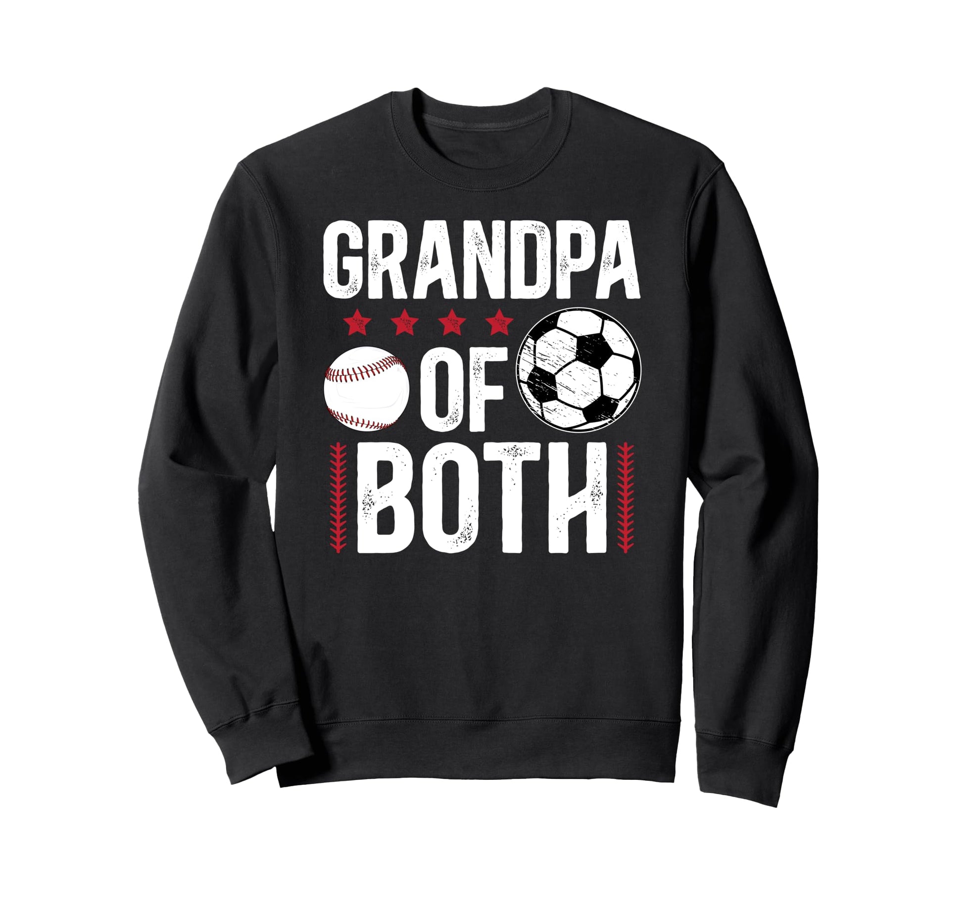 Grandpa Both Baseball Soccer Grandpa Sweatshirt - Custom Art Print Unisex - T-Shirt, Sweatshirt, Hoodie
