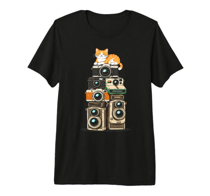 Cat Camera Photographer Photography Pet Tri T-Shirt - Graphic Print Unisex - T-Shirt, Sweatshirt, Hoodie