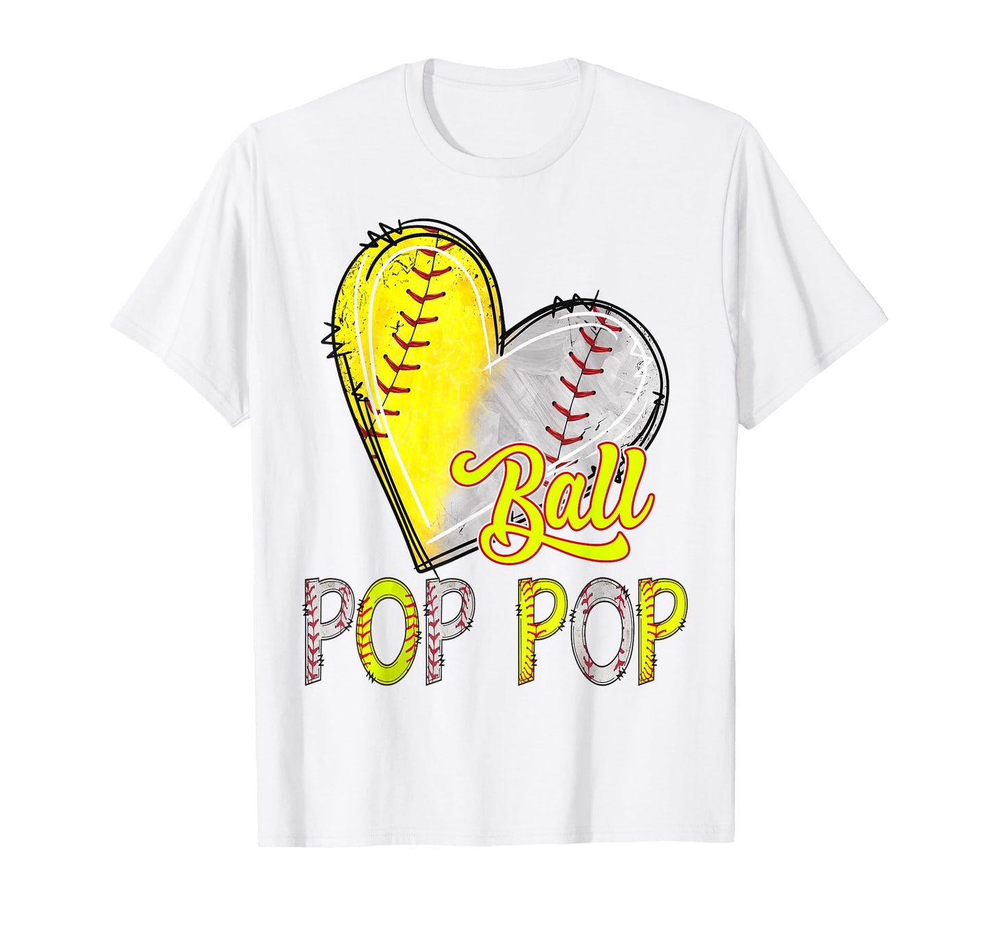 Pop Pop Both Baseball Softball Lover T-Shirt - Unique Graphic for Adults - T-Shirt, Sweatshirt, Hoodie