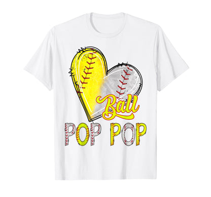 Pop Pop Both Baseball Softball Lover T-Shirt - Unique Graphic for Adults - T-Shirt, Sweatshirt, Hoodie