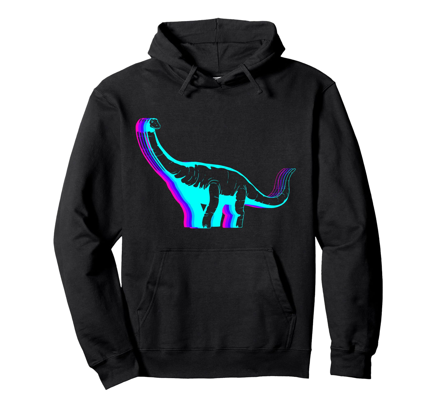 Brontosaurus Dinosaur Vaporwave Hoodie - Unique Graphic Men Women - T-Shirt, Sweatshirt, Hoodie
