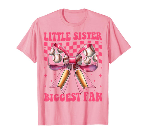Baseball Sister Coquette Bow Little T-Shirt - Novelty Apparel Men Women - T-Shirt, Sweatshirt, Hoodie