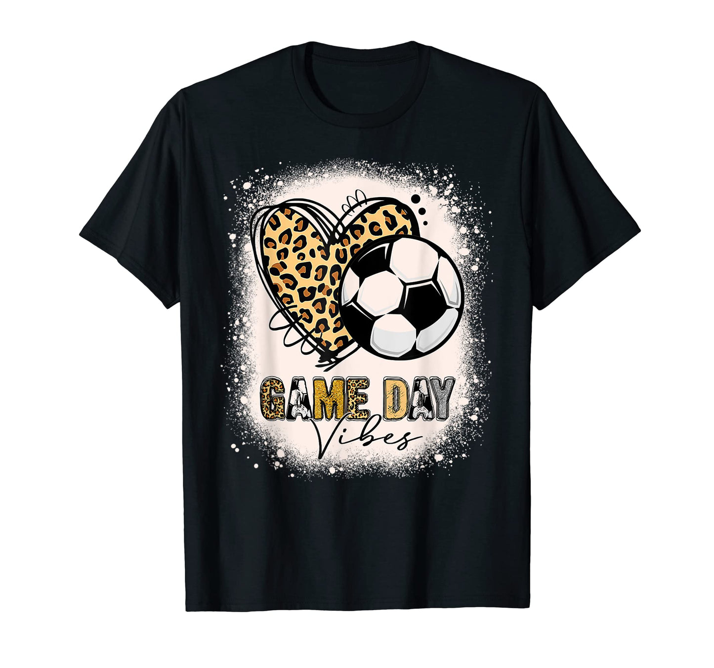 Bleached Soccer Mom Game Day Vibes Leopard T-Shirt - Unique Graphic Unisex - T-Shirt, Sweatshirt, Hoodie