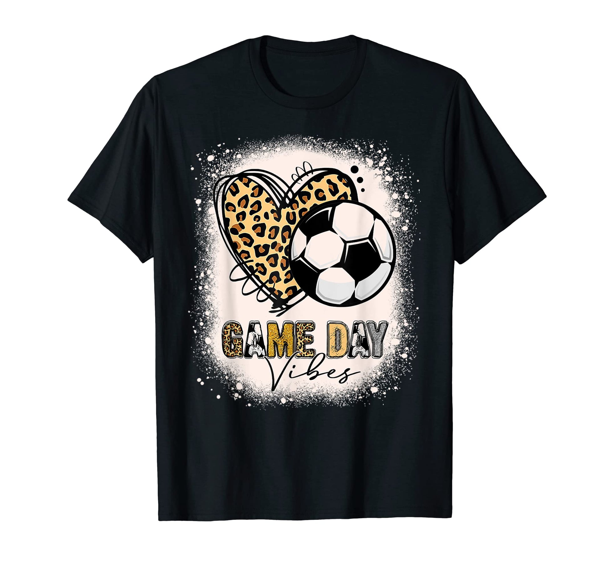 Bleached Soccer Mom Game Day Vibes Leopard T-Shirt - Unique Graphic Unisex - T-Shirt, Sweatshirt, Hoodie