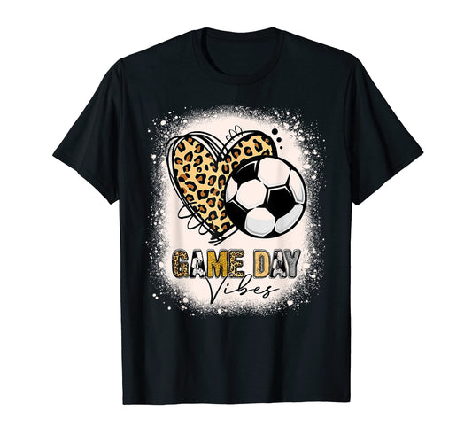 Bleached Soccer Mom Game Day Vibes Leopard T-Shirt - Unique Graphic Unisex - T-Shirt, Sweatshirt, Hoodie