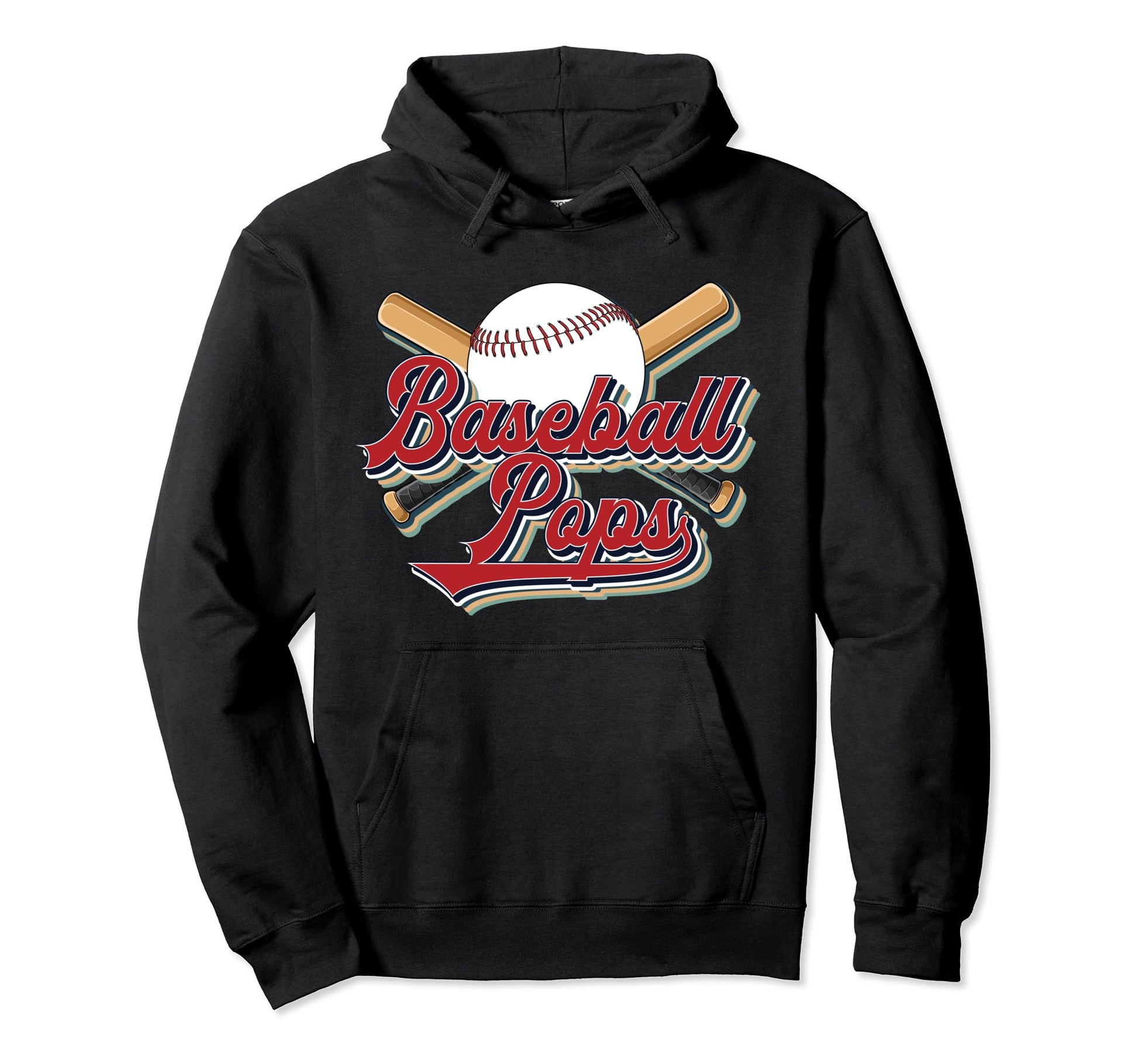 Baseball Pops Grandpa Pops Baseball Hoodie - Unique Graphic for Adults - T-Shirt, Sweatshirt, Hoodie