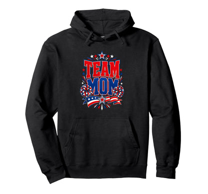 Team Mom Patriotic Mom Sports Pride Hoodie - Custom Art Print Unisex - T-Shirt, Sweatshirt, Hoodie