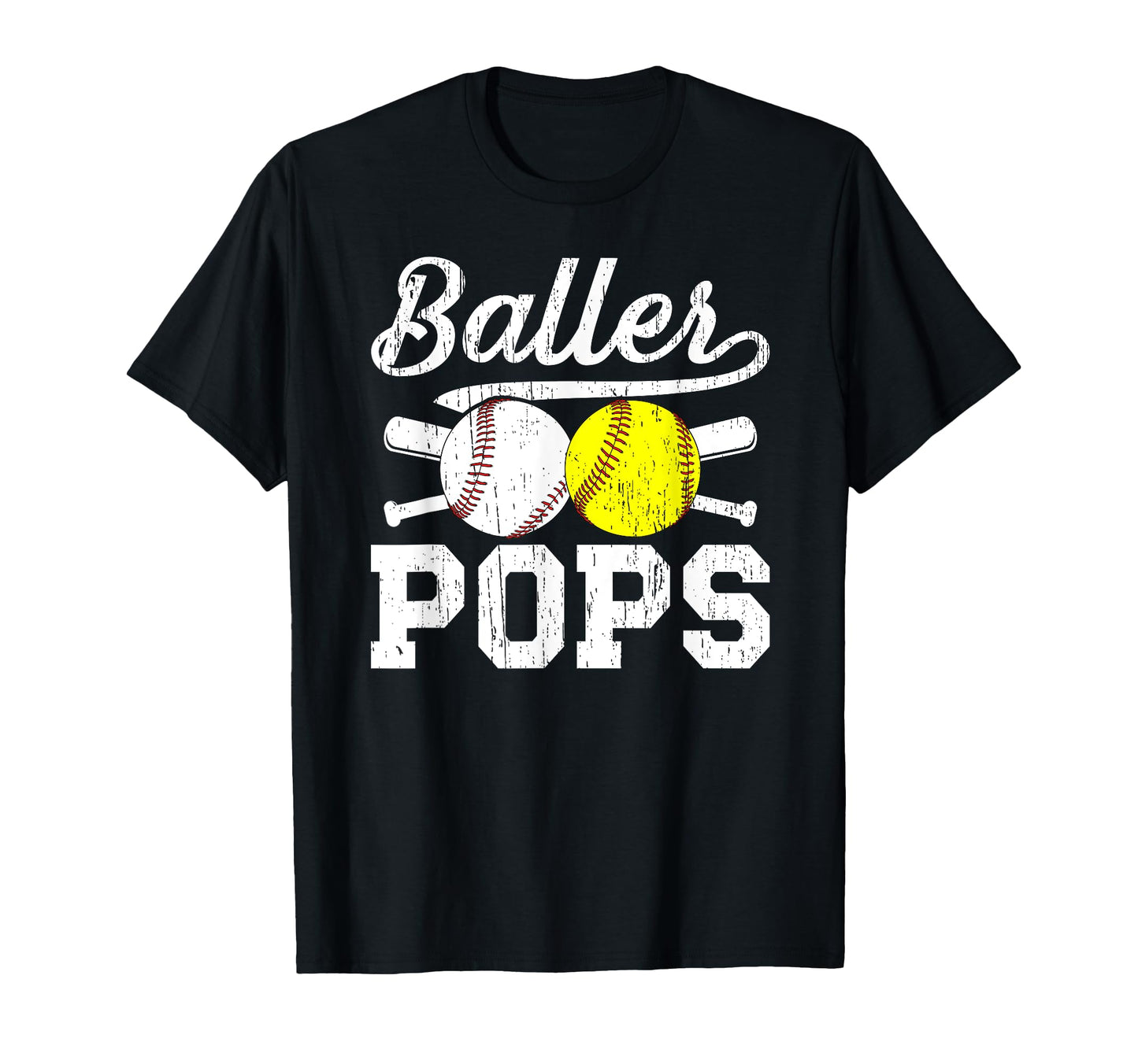 Baller Pops Proud Softball Baseball T-Shirt - Unique Graphic for Adults - T-Shirt, Sweatshirt, Hoodie
