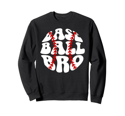 Baseball Bro Groovy Baseball Brother Sweatshirt - Trendy Graphic Men Women - T-Shirt, Sweatshirt, Hoodie