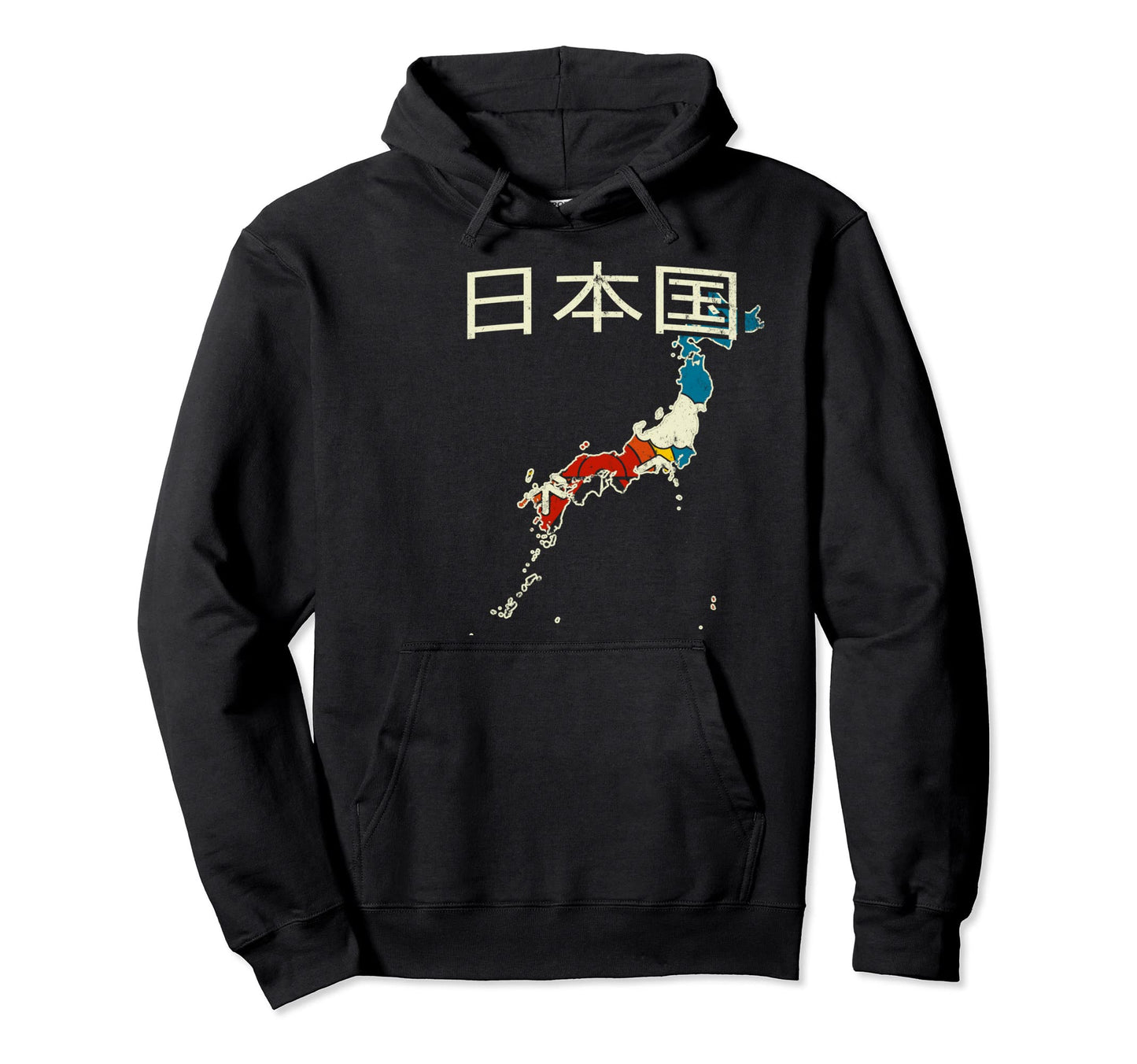 Japan Japanese Country Rainbow 70S Map Hoodie - Custom Art Print Unisex - T-Shirt, Sweatshirt, Hoodie