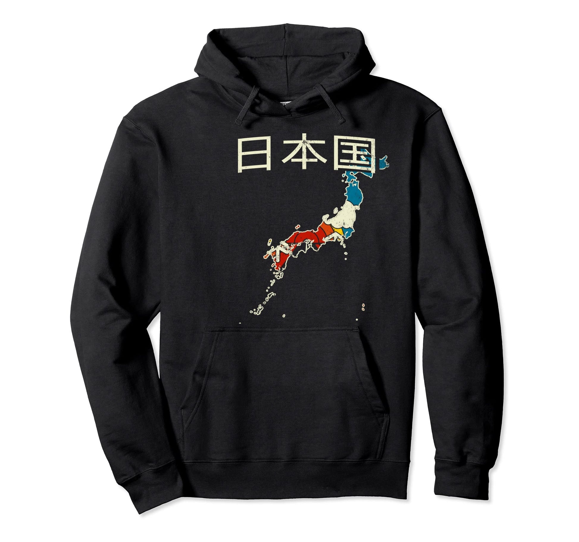 Japan Japanese Country Rainbow 70S Map Hoodie - Custom Art Print Unisex - T-Shirt, Sweatshirt, Hoodie