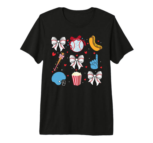 Baseball Coquette Bow Cheer Game Day Tri T-Shirt - Trendy Graphic Unisex - T-Shirt, Sweatshirt, Hoodie