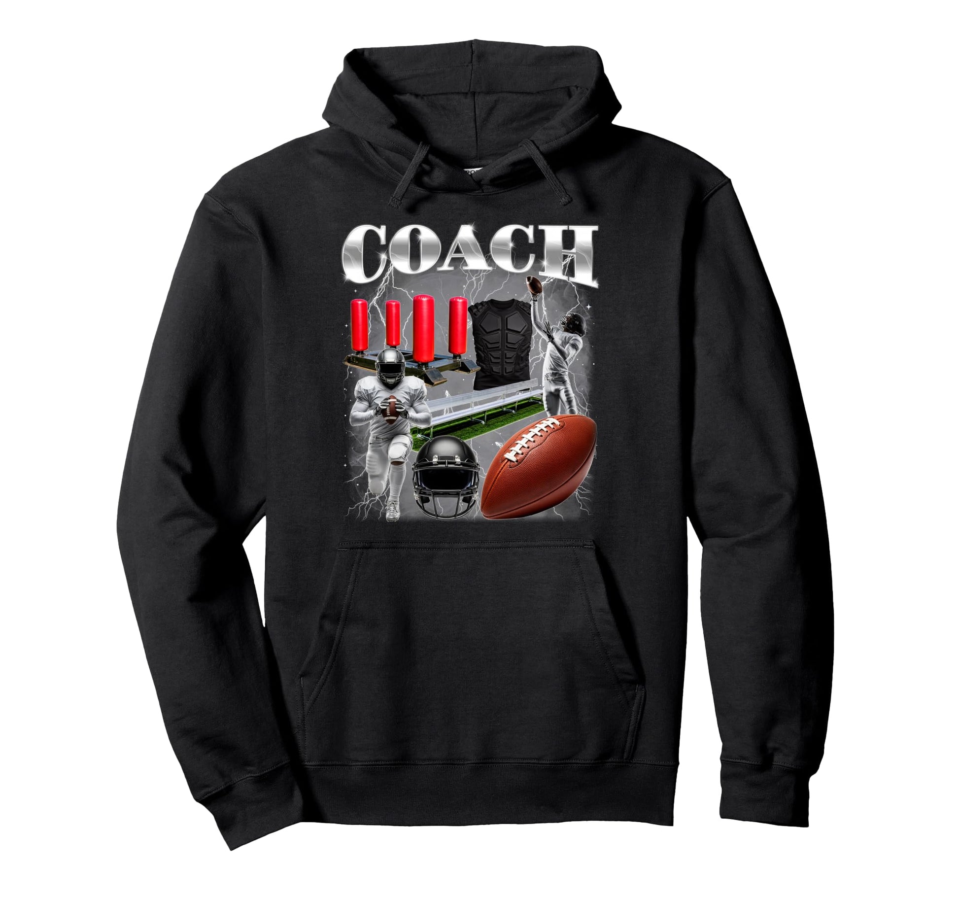 Football Coach Bootleg 90S Trainer Hoodie - Trendy Graphic for Adults - T-Shirt, Sweatshirt, Hoodie