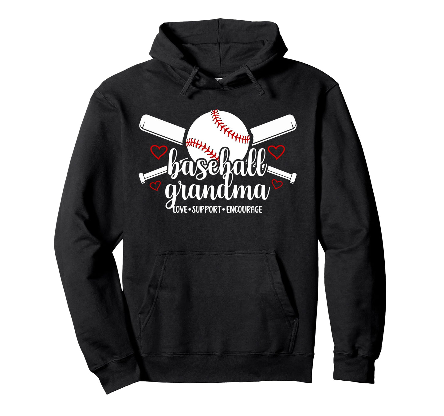 Baseball Grandma Love Support Baseball Hoodie - Custom Art Print Unisex - T-Shirt, Sweatshirt, Hoodie
