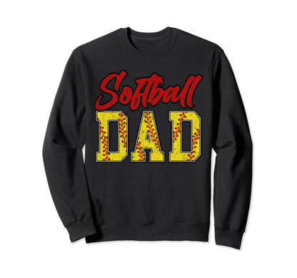 Softball Dad Groovy Loud Proud Sweatshirt - Novelty Apparel for Adults - T-Shirt, Sweatshirt, Hoodie