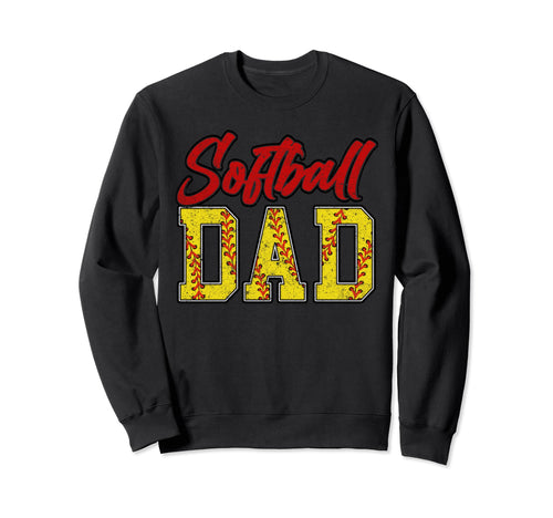 Softball Dad Groovy Loud Proud Sweatshirt - Novelty Apparel for Adults - T-Shirt, Sweatshirt, Hoodie
