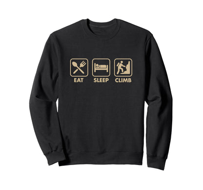 Eat Sleep Climb Minimalist Rock Climber Sweatshirt - Graphic Print Unisex - T-Shirt, Sweatshirt, Hoodie