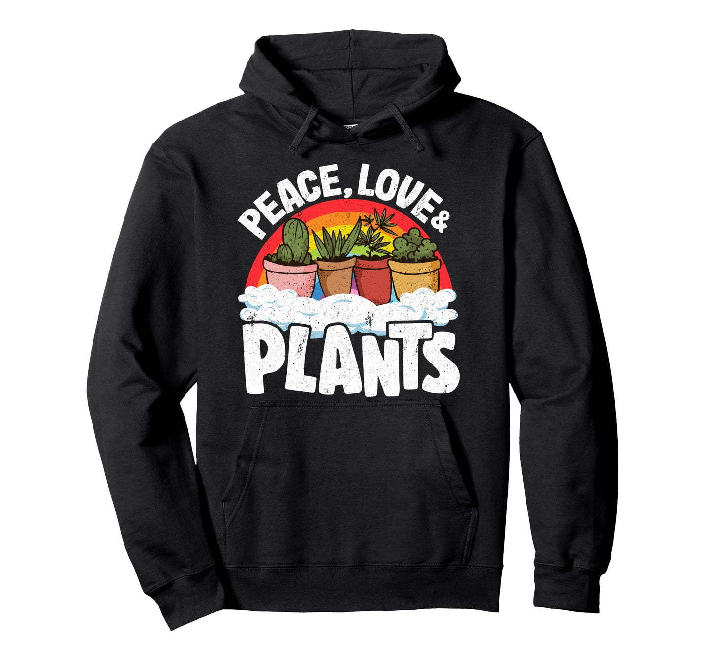 Peace Love Plants Rainbow Landscaper Hoodie - Streetwear Style for Adults - T-Shirt, Sweatshirt, Hoodie